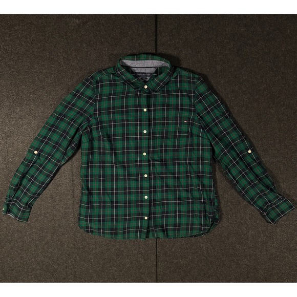 Tommy Hilfiger Other - Tommy Hilfiger Men's Green Plaid Long Sleeve Button Up Shirt Size L